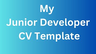 Junior Web Developer  My CV template [upl. by Claire]