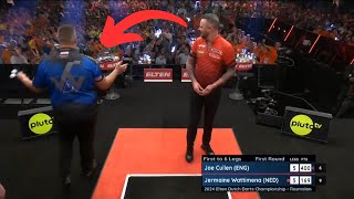 Incident between Joe Cullen and Jermaine Wattimena darts [upl. by Calhoun]