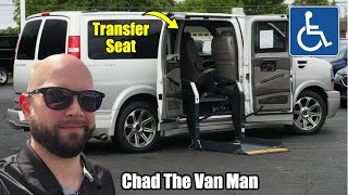 Power Transfer Seat amp Wheelchair Lift  Chevrolet LUXURY Mobility Conversion Van  Chad The Van Man [upl. by Loesceke]