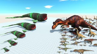 Green Bloop Growing VS ALL Dinosaurs  Dinosaurs Fight Bloop [upl. by Kcoj474]