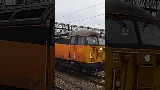 0Z56 Colas Rail Freight class 56 105 departs Crewe UDL light loco to port Talbot up sidings [upl. by Maurreen]