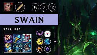 Swain Mid vs Taliyah Quadra Kill Legendary  KR Master Patch 1418 [upl. by Elwaine]