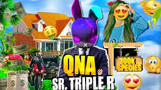 SR Triple R 100k SPECIAL QNA মাসে কত টাকা You Tube incan করি 🤔 [upl. by Nnyrat]