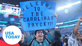 NFL Draft Carolina Panthers fans rejoice as team selects Bryce Young  USA TODAY [upl. by Tager]