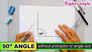 how to draw right angle without protractor 90 degree angle [upl. by Ylrae38]