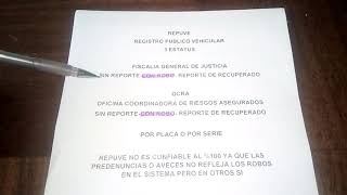 ESTATUS DEL REPUVE 2019 SIN REPORTE CON ROBO RECUPERADO [upl. by Bigot485]