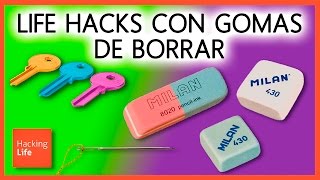 Increíble 5 LIFE HACKS con GOMAS BORRAR o BORRADORES ✏️ Trucos fáciles en Hacking Life [upl. by Japeth]