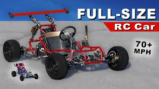 Insane 70mph FullSize RC Car  Official Test and Review Electric GoKart [upl. by Ardnaz]