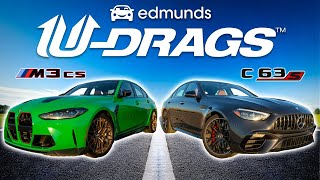 UDRAGS RACE MercedesAMG C 63 S E Performance vs BMW M3 CS  Quarter Mile Handling amp More [upl. by Constantin741]