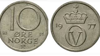 Norway 1977 10 ORE NORGE Coin VALUE  REVIEW [upl. by Euqinamod881]