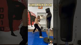 Jump round kick kickpractice jumpingkick mma ufc [upl. by Lad]