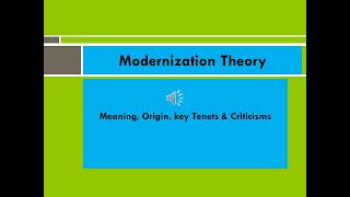 Modernization Theory Meaning Origin Key Tenets amp Criticisms [upl. by Anirret]