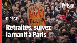 EN DIRECT  Réforme des retraites suivez la manifestation à Paris [upl. by Ammamaria]