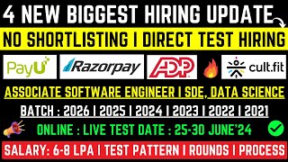 PayU  ADP  CurlFit  Razorpay Biggest Hiring  OFF Campus Drive For 2024  2026  20252021 Batch [upl. by Rosanne745]