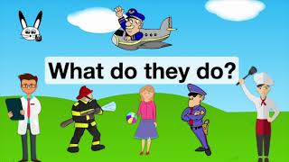 What do they do Occupations  Jobs Vocabulary for Kids [upl. by Nanaek]