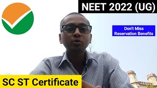 SC ST Certificate for NEET 2022 How to get SC ST Certificate for NEET UG 2022 neet [upl. by Yrian]