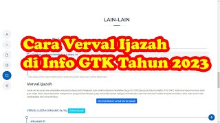 CARA VERVAL IJAZAH DI INFO GTK TAHUN 2023 [upl. by Revkah]