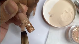 Acrylic Glitter Nail Art Tutorial  Nail Polish [upl. by Rolph866]