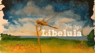 Libélula Dibujo y pintura técnicas mixtas HD [upl. by Asenev513]