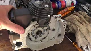 Stihl 026 Top end  no base gasket build [upl. by Ayikur]