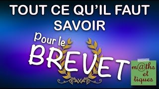 BREVET  TOUT ce quil faut savoir en maths  CONSEILS [upl. by Chellman]