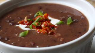 Quick Black Bean Soup Recipe  Easy Bacon Black Bean Soup [upl. by Dyob]