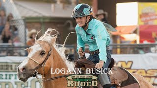 Logann Busick barrel racer at the SLO Sheriffs Rodeo [upl. by Spiegel]