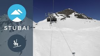 Daunjoch chairlift Stubai Glacier  Piste View [upl. by Eninaj]