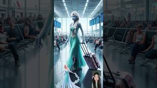 Princess at The airport ready to holiday shorts princess disneyprincess [upl. by Notlaw]