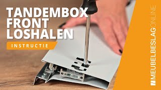 Blum Tandembox frontbevestiging uit ladezijkant halen  MEUBELBESLAGONLINE [upl. by Iur]