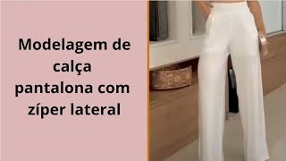 modelagem calça pantalona com ziper lateral [upl. by Naffets822]