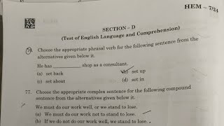 APSSB CGLE 2024 ENGLISH LANGUAGE AND COMPREHENSION PAPER SOLVEDSET B [upl. by Shirah]