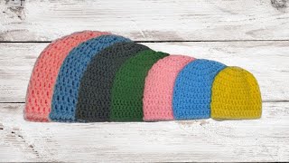 ALL SIZES How To Crochet Baby Hats [upl. by Enayr719]