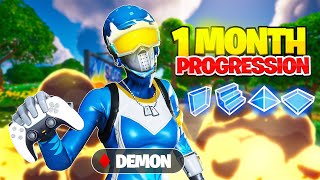 1 Month Fortnite controller progression Noob to ProSHOCKING RESULT [upl. by Kandace]