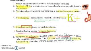 Pharmacology 346 c SuccinylCholine Uses Adverse Effects Depolarizing NeuroMuscular Blocker [upl. by Mailli]