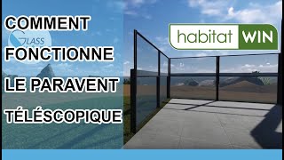 Fonctionnement du paravent télescopique Habitat WIN  Glass Systems [upl. by Gillead]