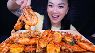 SEAFOOD BOIL THAILAND EDITION ASMR EATING SOUNDS LIGHT WHISPERS [upl. by Edlitam]