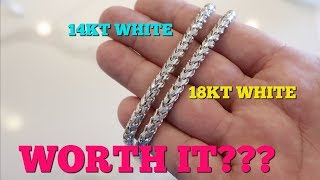 18KT WHITE Gold worth it Color difference between 14kt vs 18kt [upl. by Sergu561]