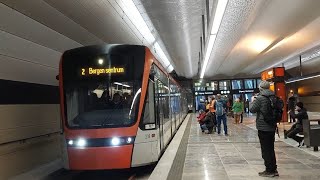 Bergen Bybane Line 2  Exploring Haukeland underground lightrail station [upl. by Arot269]