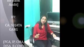 VERY IMPORTANT TIPS ON BANK AUDIT  BY CA SUJATA GARG [upl. by Atnas]