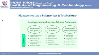 MampE 21EE61 007Managerial skills Management amp AdministrationMNGMT as a Science Art amp Profession [upl. by Anerual]