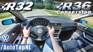 VW GOLF R32  R36 SUPERCHARGED 36 V6  POV Test Drive by AutoTopNL [upl. by Medea]