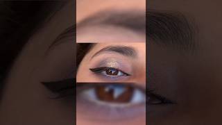 Golden glitter eyeshadow  eye makeup with fingers  fox eyeliner tutorial for beginnners [upl. by Naillimxam740]