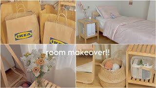 small room makeover ✨  aesthetic cozy💖  Korean inspired  IKEA haul💐 [upl. by Nanis]