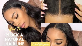 Pluck a No Baby Hair Natural Hairline  Step by Step Extremely Detailed  Hairvivicom LovelyBryana [upl. by Sonafets]