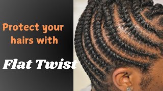 Protect your hairs with FLAT TWIST  All you need to know about flat twist Beginners Friendly [upl. by Netsrek]