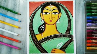 Jamini Roy painting using Oil pastel [upl. by Petey]