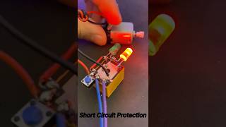 Short Circuit Protection using relay Green LED for normal red LED for fault reset with a button🚨 [upl. by Yarahs]