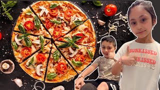 New Pizza Recipe Revealed by Twin Kids 🍕  Ekam amp Sukhmani Fun Cooking Vlog [upl. by Ynaffik]