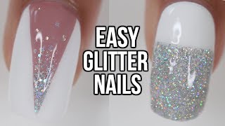 5 EASY Glitter Nail Ideas  Part 2 Silver Holographic Glitter [upl. by Syla542]